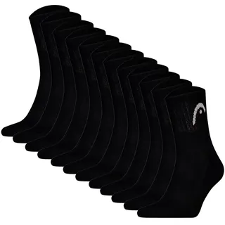 Head Unisex Socken, 12er Pack - All Sports Training Short Crew, Sportsocken, Logo, einfarbig Schwarz 43-46