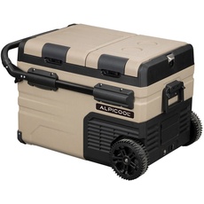 Alpicool TAW35 35 Liter Kompressor Kühlbox tragbarer Kühlschrank 12/24V elektrische Gefrierschrank für Auto, Lkw, Boot mit einziehbare Stange, USB-Anschluss, Flaschenöffner, Schneidebrett