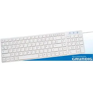 Grundig 72858 extra flach Tastatur (AZERTY, USB) weiß