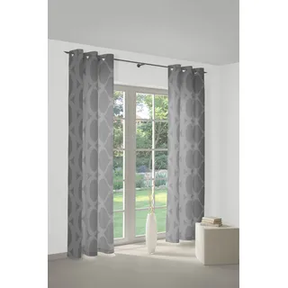 Wirth Vorhang WIRTH "Lahstedt" Gr. 1, grau, B:135cm H:145cm, Jacquard, Polyacryl, Polyester, Gardinen