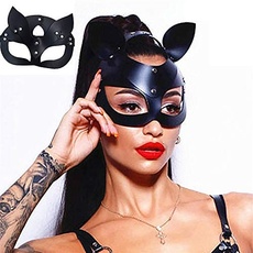 iFCOW Sexy Halbgesichtsmaske aus Leder für Damen Cosplay-Maske für Halloween Party Ball Tanz