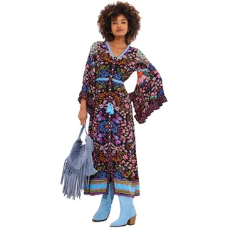 Joe Browns Damen Vibrant Butterfly Border Print Maxi Dress Kleid, Schwarz, 42