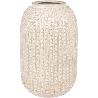 Vase , Beige , Keramik , rund , 16x25.5x16 cm , Reach , auch für frische Blumen geeignet , Dekoration, Vasen, Keramikvasen