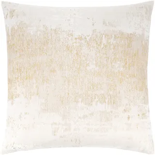 THE-TINOART Off White Beige Gold Throw Pillow Covers Luxury Modern Velvet & Polyester Cushion Case Boho Throw Pillow Cover Decorative Pillow for Couch Sofa Living Room Bedroom Car 61 x 61 cm