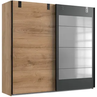 WIMEX Schwebetürenschrank Malmö 225 x 210 x 65 cm Beige/Braun/Grau