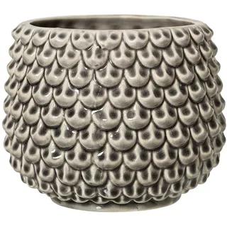 Bloomingville Pinecone Blumentopf Pflanzgefäß Pflanzgefäße Deko Pflanzgefäße Farbe für Innen Retro Kreativ L (16,5 cm Ø) Grau Keramik