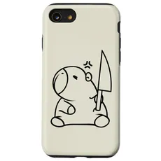 Hülle für iPhone SE (2020) / 7 / 8 Capybara und Messer