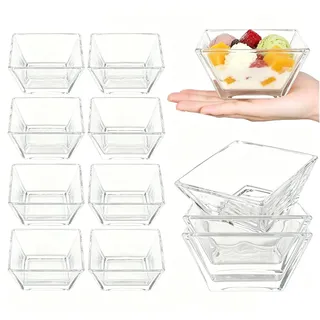 LDXDRU 12 Stück Glasschüssel Set 230ml Dessertschalen Glas Salatschüssel glas kleine Glasschalen Transparente Glasschüssel für Desserts Salate Dips, Tapas, Buffet Empilable Schale