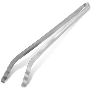 Fackelmann Grillzange aus Edelstahl – Gebogene Küchenzange für den Elektro-, Kohle- oder Gasgrill – BBQ Zange aus Metall, spülmaschinenfest, Silber