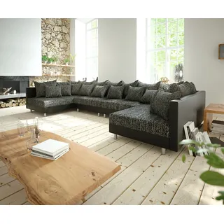 DELIFE Wohnlandschaft Clovis XL Schwarz Modulsofa erweiterbar - Schwarz