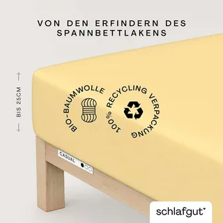 schlafgut Spannbettlaken Jersey 140 x 200 - 160 x 200 cm gelb