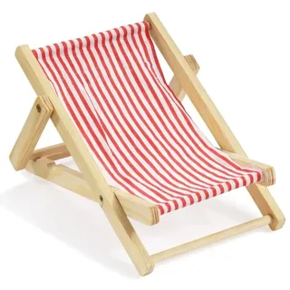 Deko-Liegestuhl ca. 15 cm rot-weiß