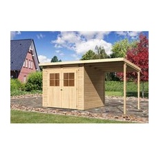 Karibu Holz-Gartenhaus Genf 4 Natur BxT: 426 cm x 213 cm