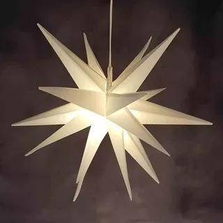 FHS LED Stern Weihnachten Ø25cm warmweiß Timer Weihnachtsdeko Beleuchtung hängen