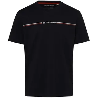 Tom Tailor T-Shirt mit Label-Print, Marine, M