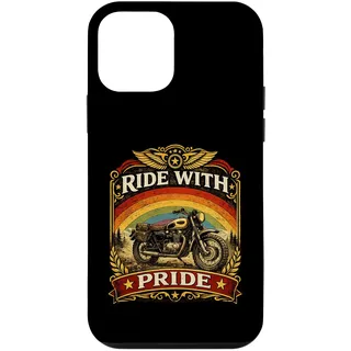 Hülle für iPhone 12 mini Ride with Pride Regenbogen-Motorrad-Design