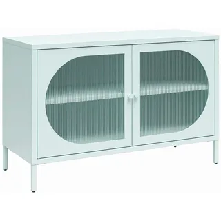 Mid.you Kommode , Blau , Metall , 2 Fächer , 100x64x40 cm , Kleinmöbel, Kommoden, Kommoden