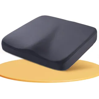 Memory Foam Sitzkissen mit Eis-Seide-Oberfläche, Dunkelgrau, 40x40x5.5 cm