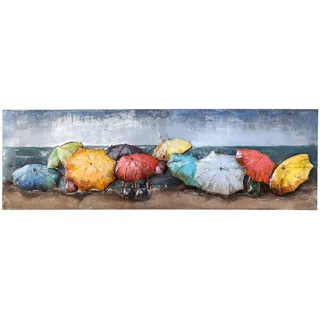 Casablanca by Gilde GILDE Bild xxl Beach of Parasols' - Sonnenschirme - Strand - Sommer - Handarbeit 180 x 60 cm