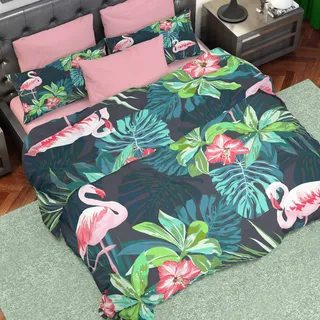 PETTI Artigiani Italiani Bettbezüge, Rosa Flamingos, 200x200