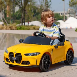 aiyaplay Kinder Elektroauto 12V Gelb (MP3, USB, LED, 2,4G-Fernbedienung)