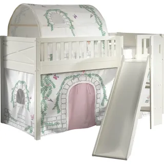Vipack Hochbett Scott 90 x 200 cm Kiefer massiv weiß beige