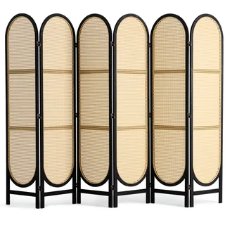 VEVOR Raumteiler mit 6  Paneelen handgewebter Sichtschutz aus Rattan, zusammenklappbare Raumtrenner mit Scharnieren, tragbare & freistehende Raumteiler zur Raumtrennung, Wohnzimmer, Schlafzimmer