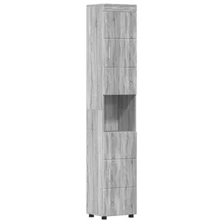 Badezimmerschrank-Set TULUM Graues Sonoma 37 x 31,5 x 203 cm - Grau