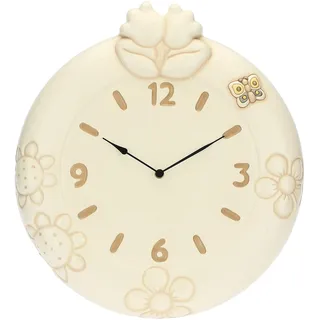 Thun Wanduhr mit Maiglöckchen 35 cm Ø beige