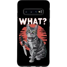 Hülle für Galaxy S10 Halloween Katze Messer Design Witzige Tier Katzen