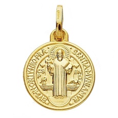 18K Gold Medal Skapulier San Benito 14mm. unisex