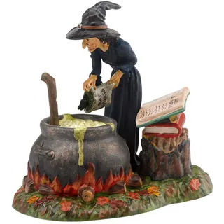 Department 56 Snow Village Halloween Zubehör Hexe Hollow Fire Burn und Kessel Bubble Feuer-und Kesselblase, Keramik, Mehrfarbig, 9.2 x 6.2 x 8.7 cm