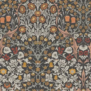 William Morris at Home Vliestapete Schlehdorn 1000x52cm , Orange, Grau , Papier, Kunststoff , Floral, Baum/Pflanze/Natur , Rechteckig , 52x1000 cm , FSC Mix , Tapeten & Wandverkleidungen, Vliestapeten