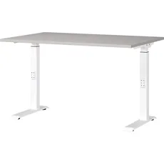 Bild Schreibtisch DOWNEY höhenverstellbarer kaschmir rechteckig, C-Fuß-Gestell weiß 120,0 x 80,0 cm