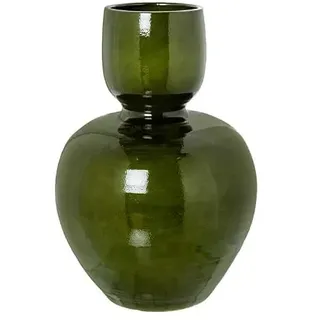 DRW Bodenvase aus Keramik in glänzendem Grün, 50 x 30 x 30 cm