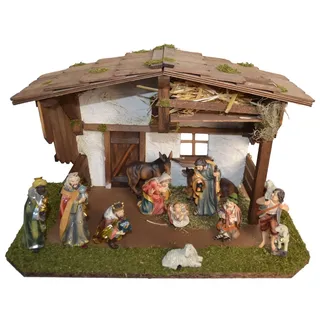 Alfred Kolbe Krippe »Krippenstall« mit 11 cm Poly-Figuren 11tlg., braun