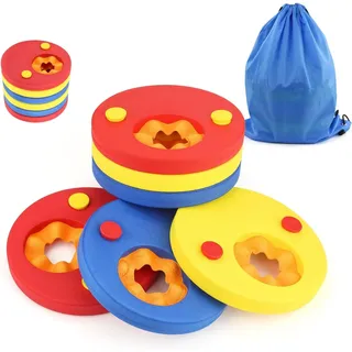6pcs Swimming Arm Floats, 6 Stück Schwimmscheiben für Kinder, Swimming Discs, Schwimmscheiben Kinder 2-7 Jahre, Kein Aufblasen Erforderlich für Jungen Mädchen Schwimmen Lernen