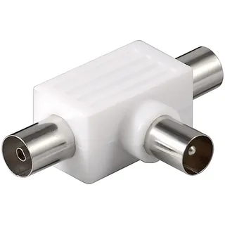 goobay Koaxial-Verteiler - 2x Koax-Stecker/Koax- Kupplung (67218)
