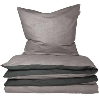 SCHIESSER Doubleface Unifarben Schwarz 155 x 220 cm + 80 x 80 cm