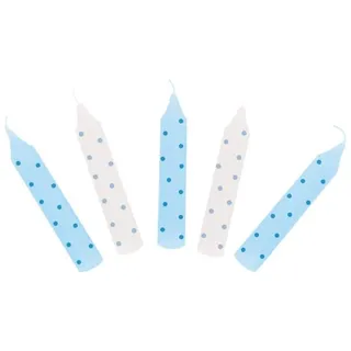 Geburtstagskerzen-Set, blau gepunktet (für Geburtstagskränze 106,Geburtstagskränze 108,55985,60721,60726,60706)