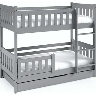 FURNLUX Etagenbett Lila Grau 80x160cm / Hauptfarbe: Grau / Abmessungen: 86 x 141 x 168 cm - Grau