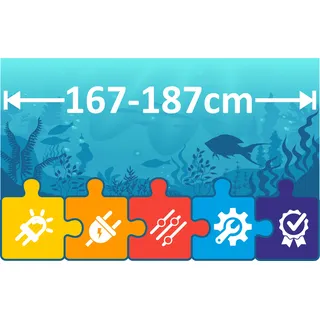 eco+ LED Standleuchte 167 bis 187cm für Aquarien Beleuchtung | Komplett-Set
