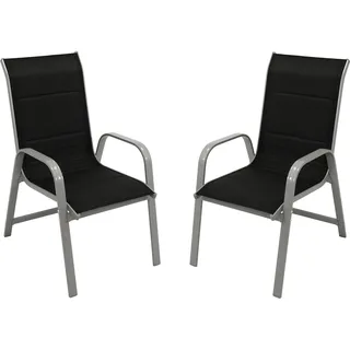 DEGAMO CESANO Stapelsessel 56 x 74 x 98 cm silbergrau/schwarz 2 St.