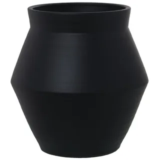 Tischvase aus Keramik in Mattschwarz, 30 x 32 cm, Öffnung 20 cm