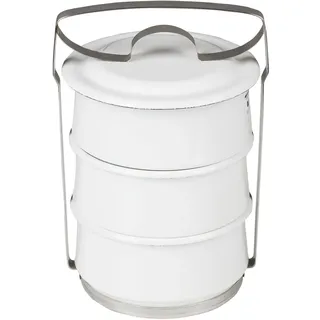 Riess, 0330-033, Essenträger 3-teilig, CLASSIC-WEISS, Durchmesser 14 cm, Höhe 27.8, Emaille, weiß, Induktion