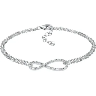 Elli Armband Damen Infinity Symbol endlos filigran mit Kristallen in 925 Sterling Silber