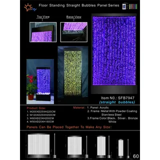 Trennwand Regal Schrank Wasserwand Säule Wände LED 200x220 Wasserwände Waterwall - Transparent