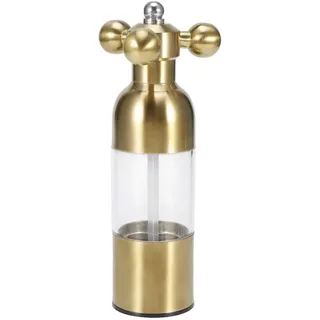Edelstahl Pfeffermühle, Verstellbar Salz Gewürzmühle Schleifwerkzeug, Küchenhelfer zum Würzen, Mahlen, Kochen(Gold)