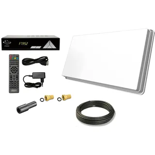 Sat Anlage 1 Teilnehmer Flachantenne Antenne HD Receiver Kabel Hdmi Stecker GER