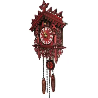 Wanduhr, Vintage-Design, umweltfreundliches Material, Rot - Rot